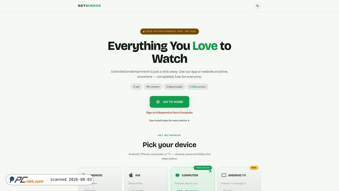 Screenshot of netmirror.app