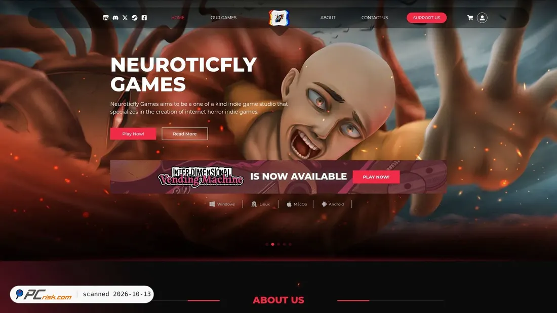 Captura de ecrã de neuroticfly.com