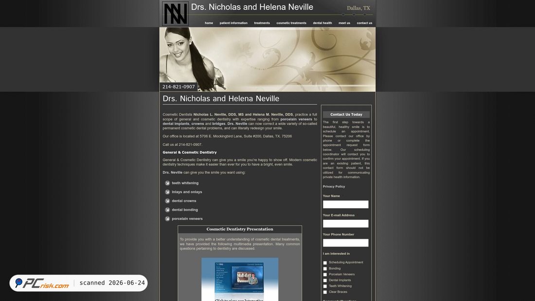 Screenshot di nevilledental.com
