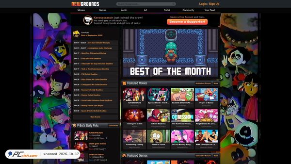 Captura de ecrã de newgrounds.com