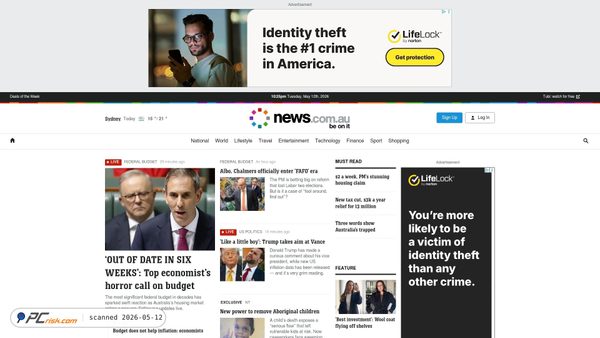 news.com.au screenshot