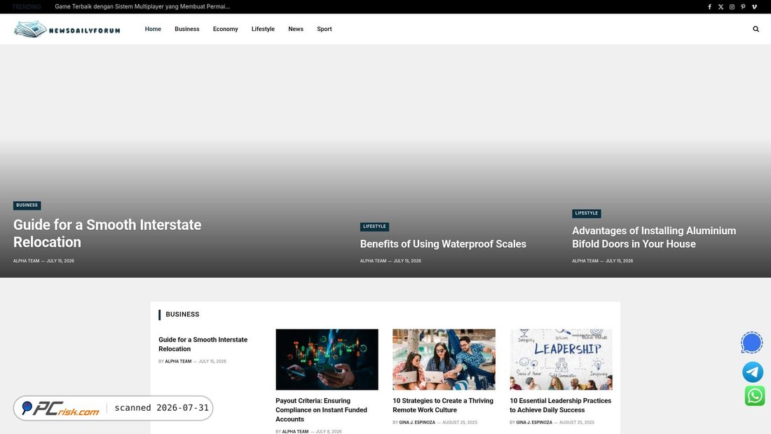 Screenshot of newsdailyforum.com