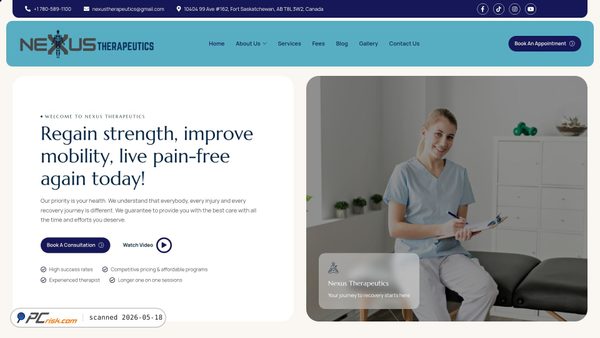 nexus-therapeutics.ca screenshot