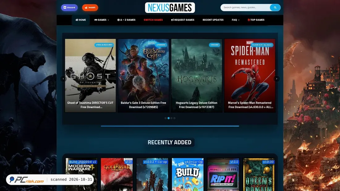 Screenshot van nexusgames.to