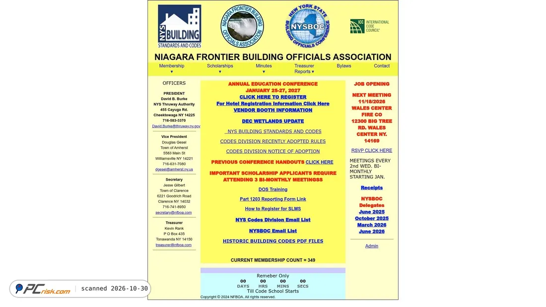 Screenshot von nfboa.com