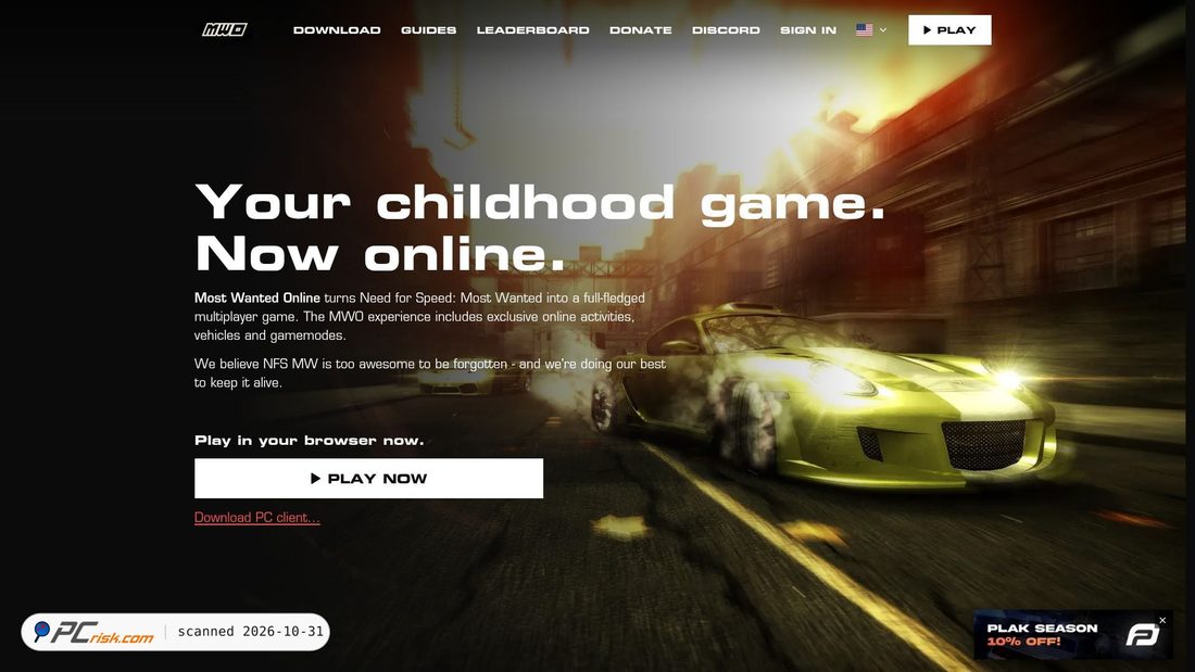 Screenshot of nfsmwo.com