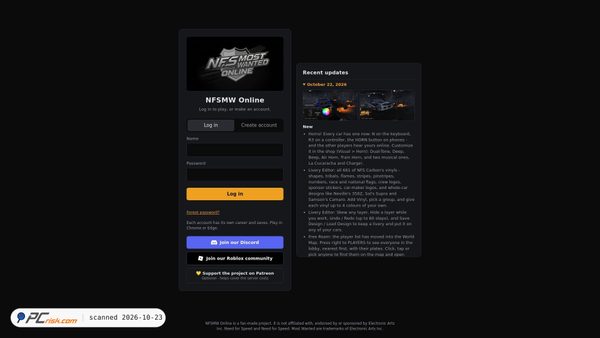 Captura de nfsmwonline.com