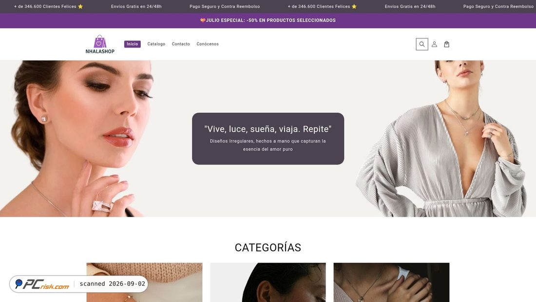 Captura de pantalla de nhalashop.com
