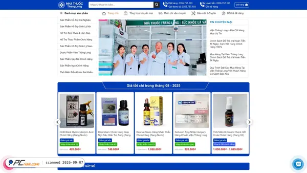 Screenshot di nhathuocthanglong1.com