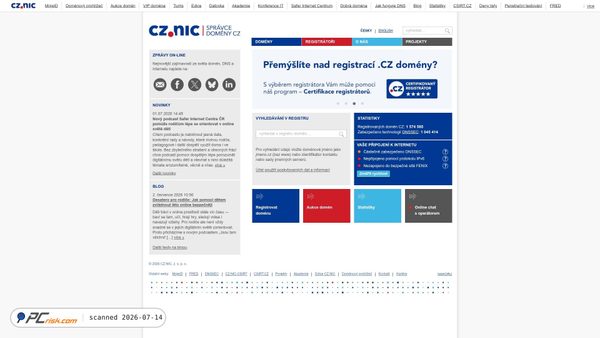 nic.cz screenshot