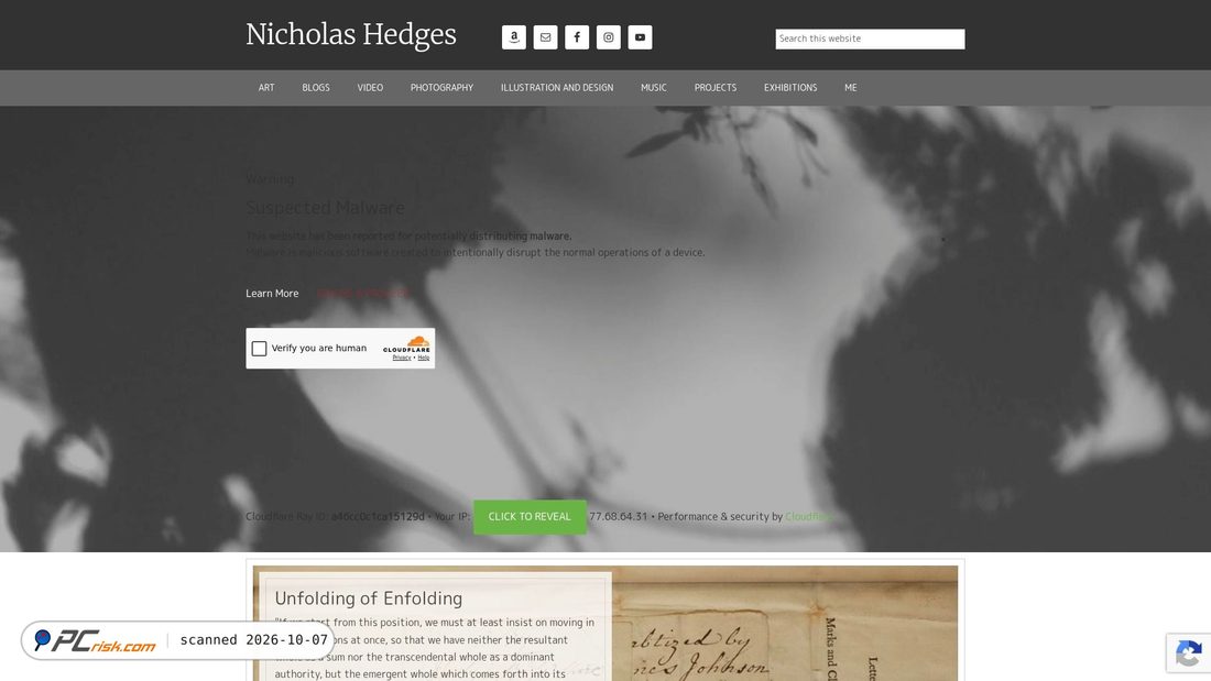 Captura de ecrã de nicholashedges.uk
