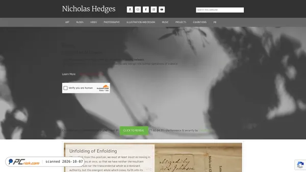 Captura de ecrã de nicholashedges.uk