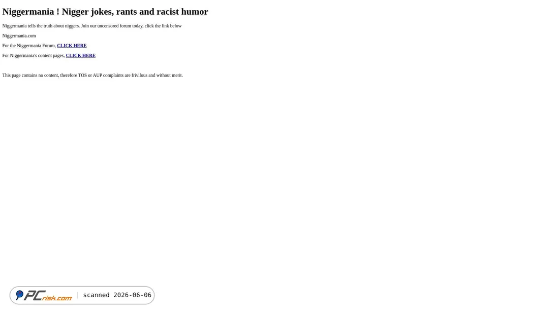 Screenshot of niggermania.com