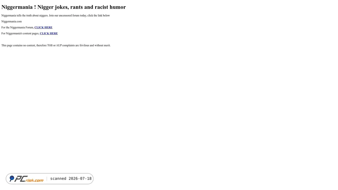 Screenshot von niggermania.com