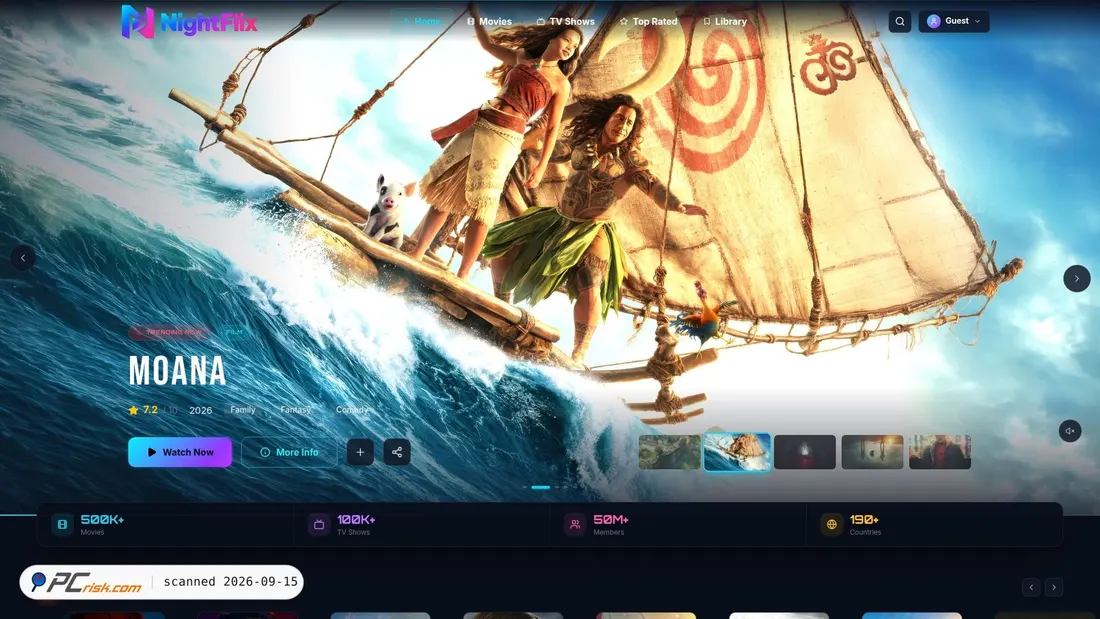 Capture d’écran de nightflix.vg