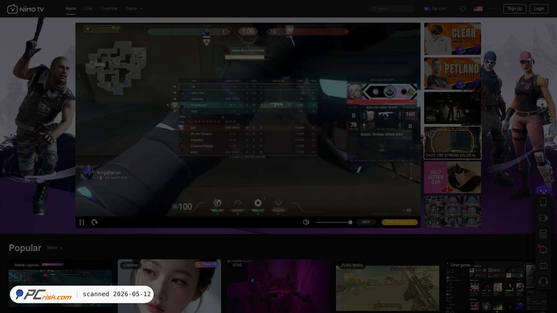 Screenshot of nimo.tv