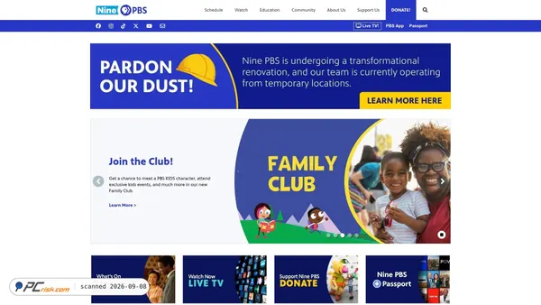 Screenshot van ninepbs.org