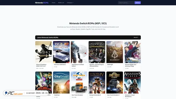 Capture d’écran de nintendo-roms.com