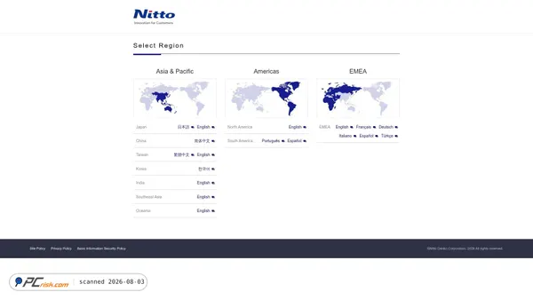 nitto.com screenshot