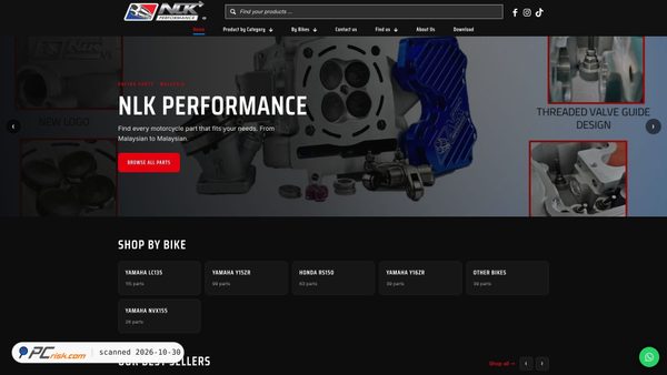 Screenshot di nlkperformance.com