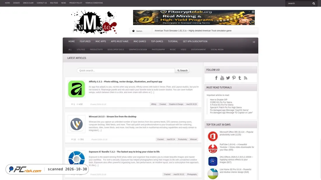 Screenshot di nmac.to
