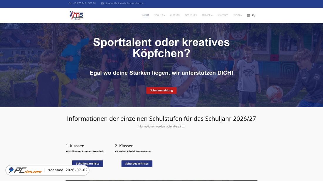 Screenshot of nms-baernbach.com