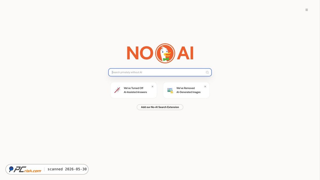 Screenshot of noai.duckduckgo.com