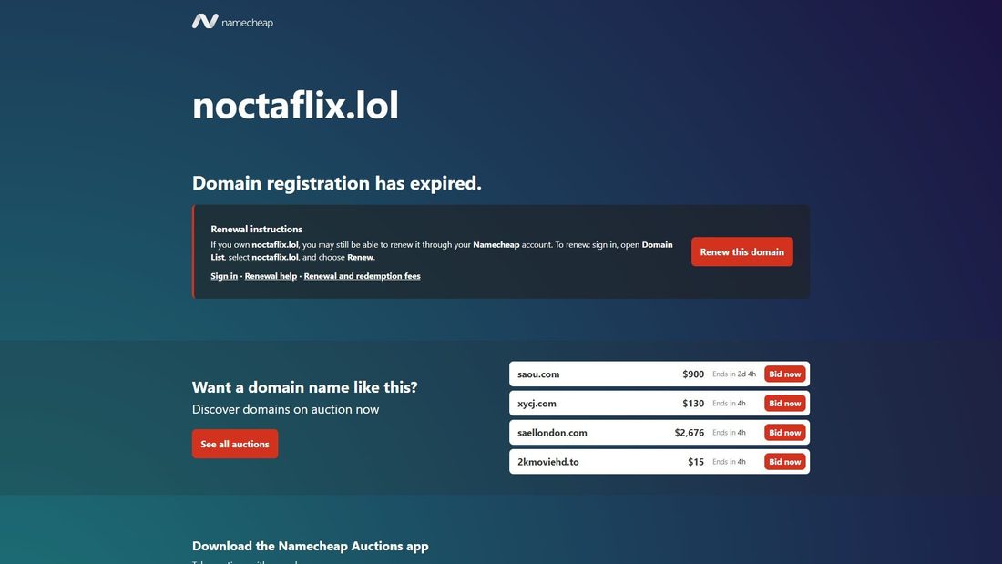 Captura de ecrã de noctaflix.lol