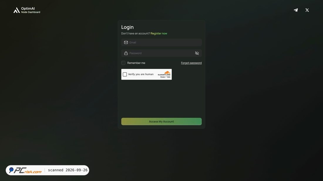 Screenshot von node.optimai.network