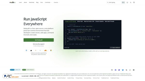 nodejs.org screenshot