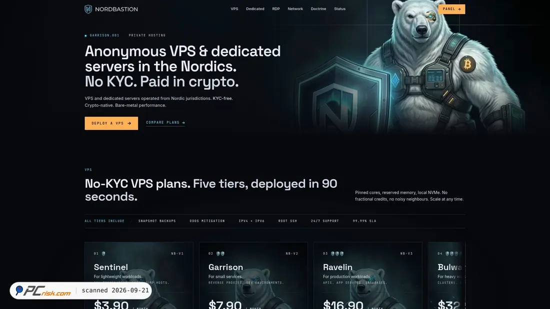 Captura de pantalla de nordbastion.com