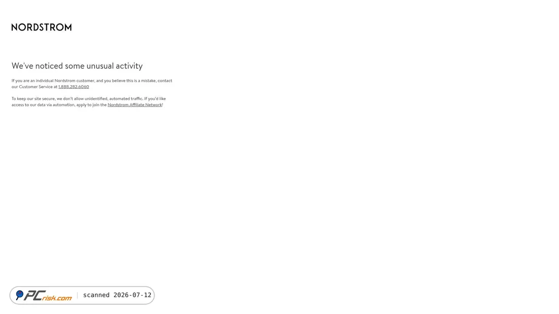 Screenshot of nordstrom.com