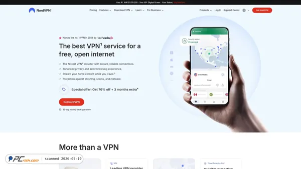 nordvpn.com screenshot
