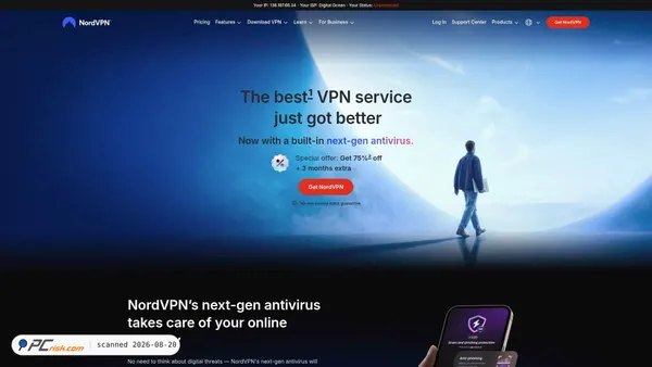 nordvpn.com screenshot