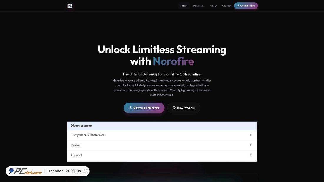 Captura de pantalla de norofire.com