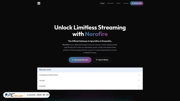 Captura de ecrã de norofire.com