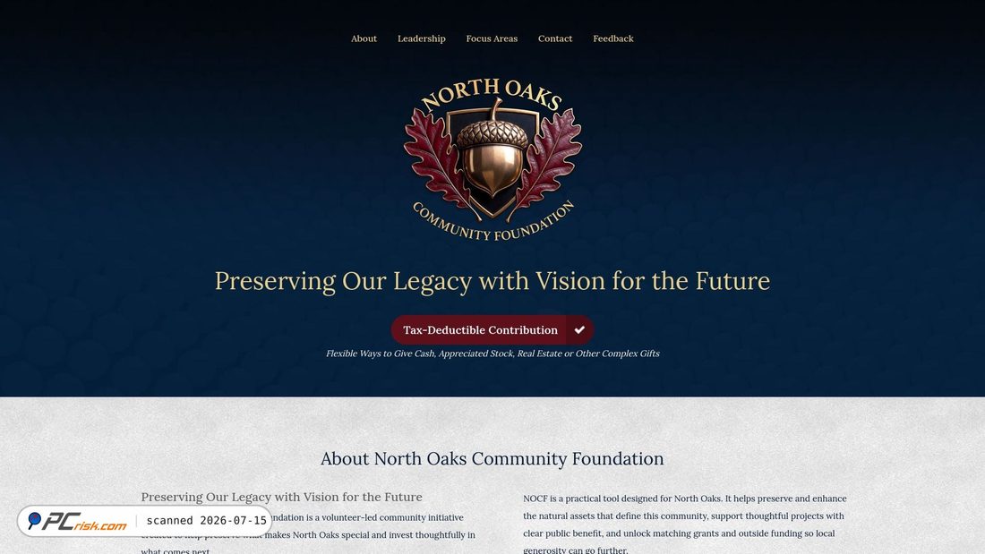 Screenshot of northoakscf.org