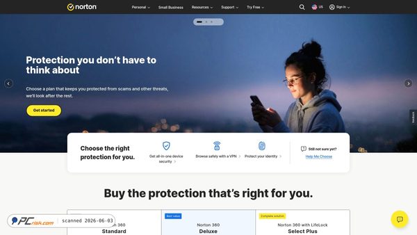 norton.com screenshot