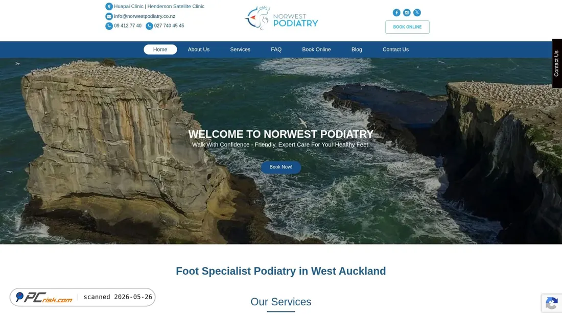 Screenshot of norwestpodiatry.co.nz
