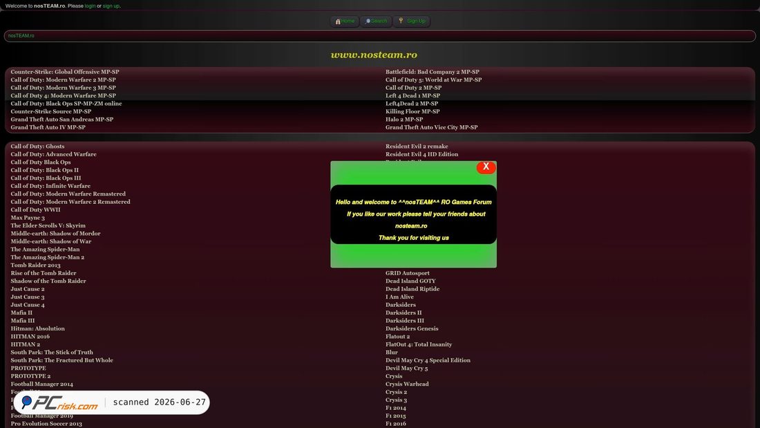 Screenshot of nosteam.com.ro