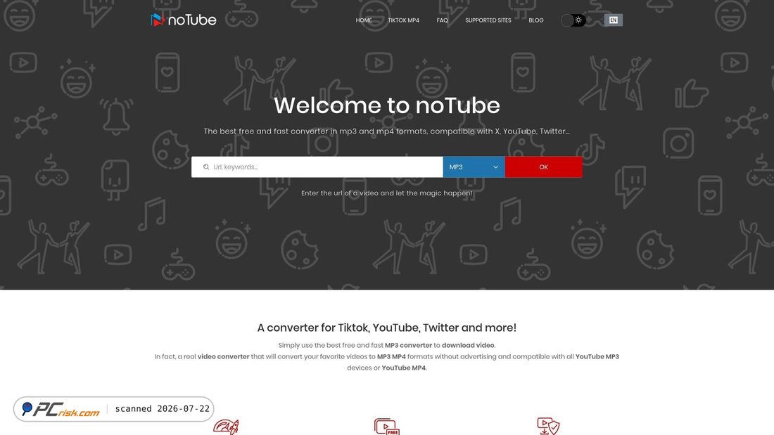 Screenshot of notube.net