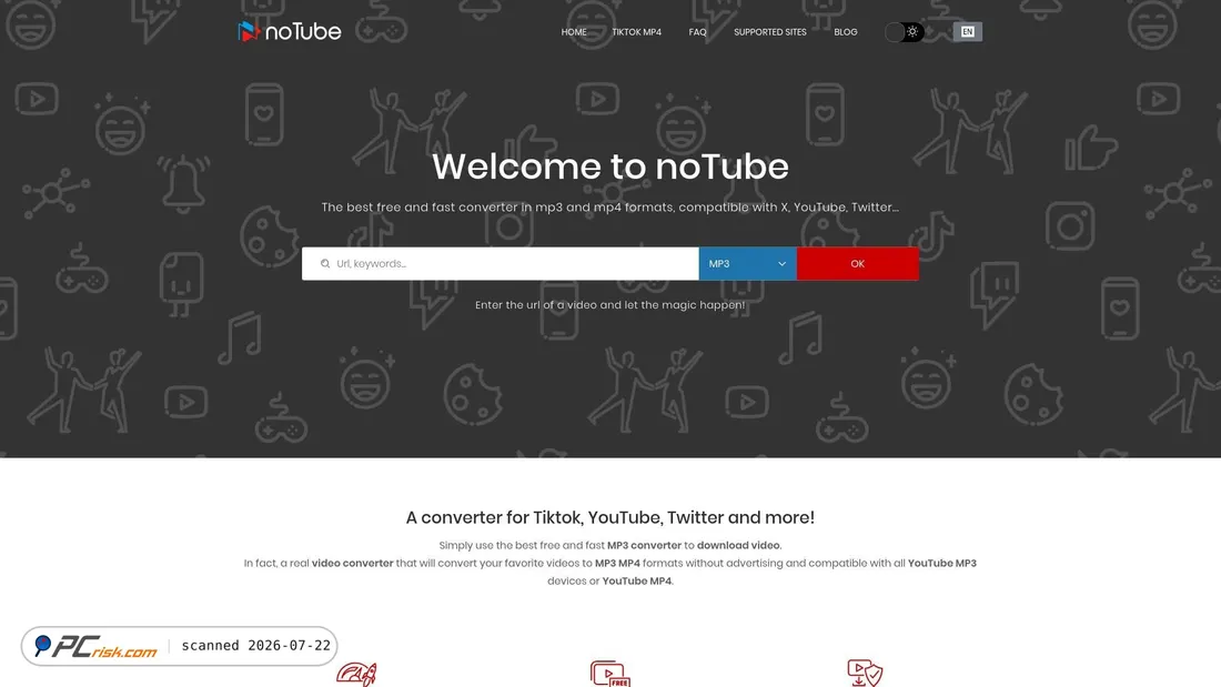 Screenshot of notube.net