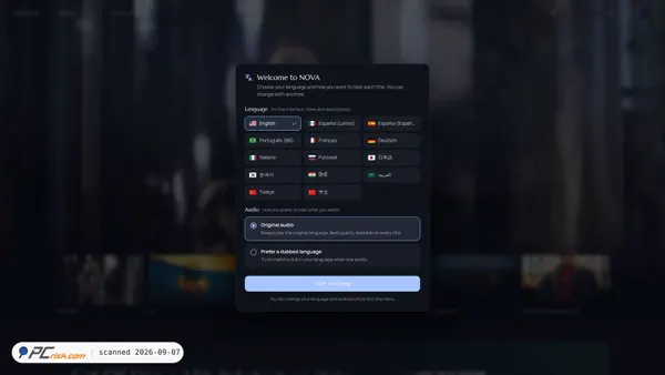 Screenshot di novahd.cc