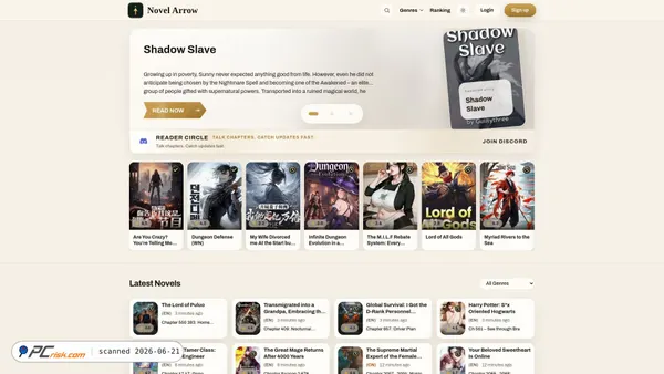 novelarrow.com screenshot
