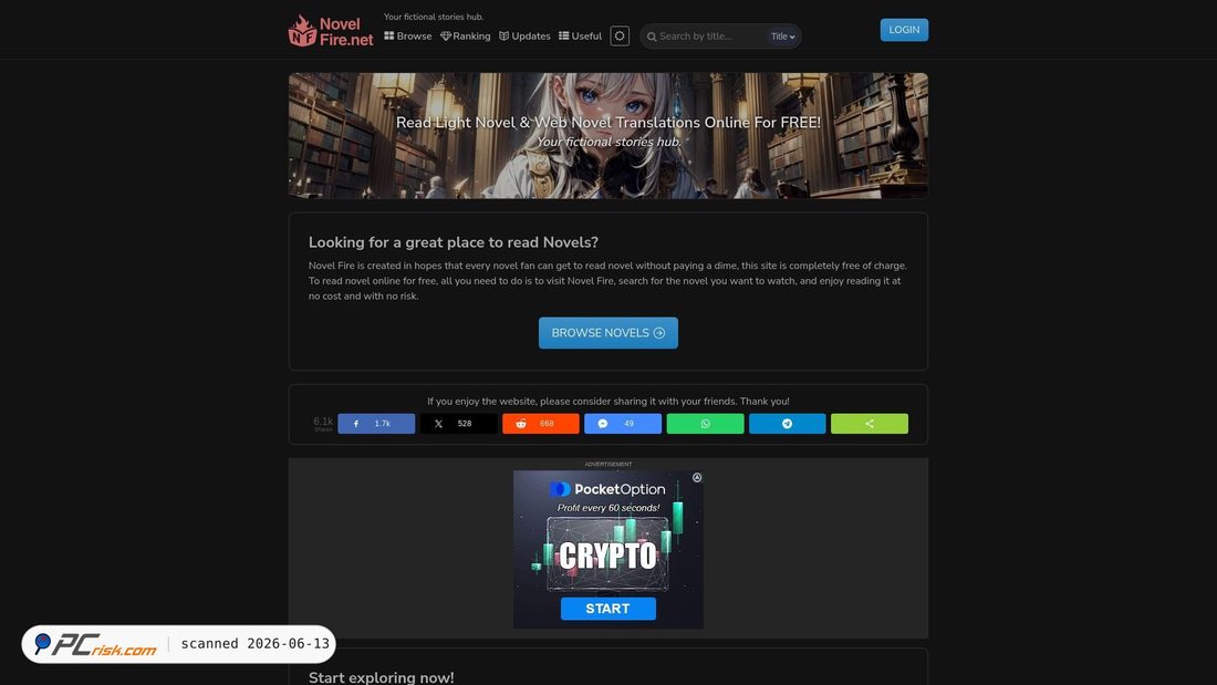 Screenshot of novelfire.net
