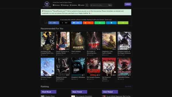 novelphoenix.com screenshot