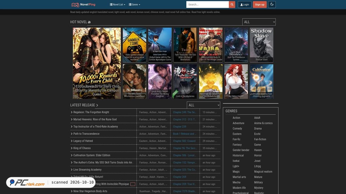 Screenshot of novelping.com