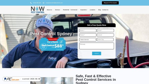 nowpestcontrol.com.au screenshot