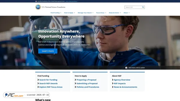 nsf.gov screenshot