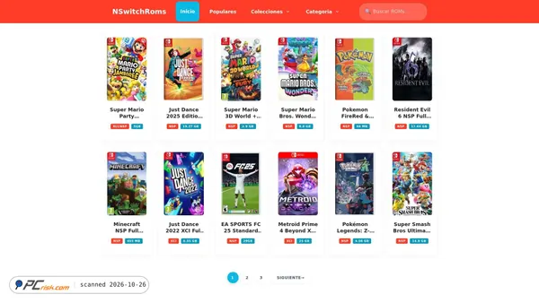 Zrzut ekranu nswitchroms.com